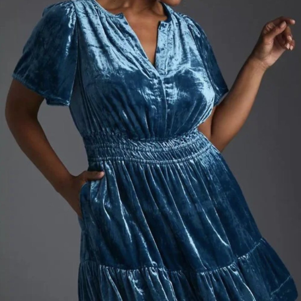 Anthropology Somerset Velvet Mini Dress